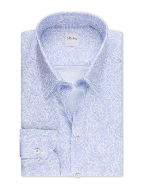 Light Blue Paisley Twill Dress Shirt