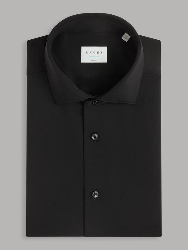 Black Xacus 11460 Small Cutaway Twill Dress Shirt