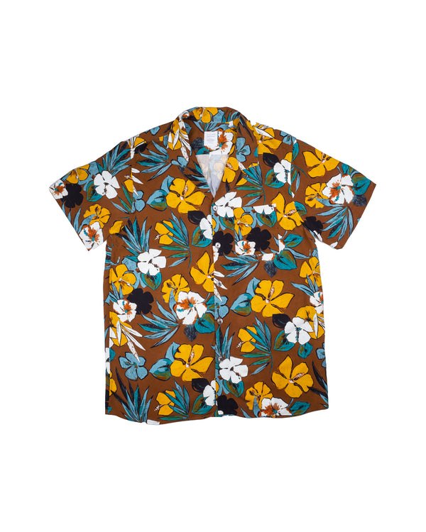 Brown Floral Bowling Shirt