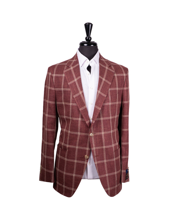 Scarlet Windowpane Soft Construction Blazer