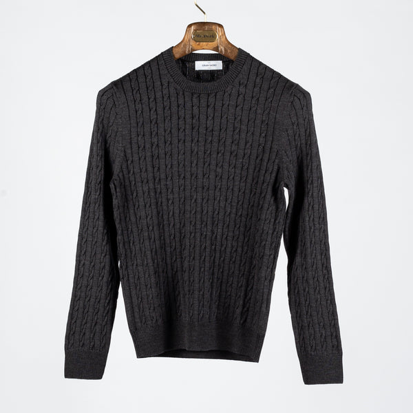 Charcoal Cable knit Wool Sweater
