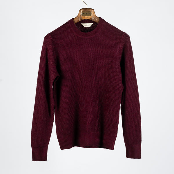 Vintage Burgundy Knit Wool Crewneck Sweater