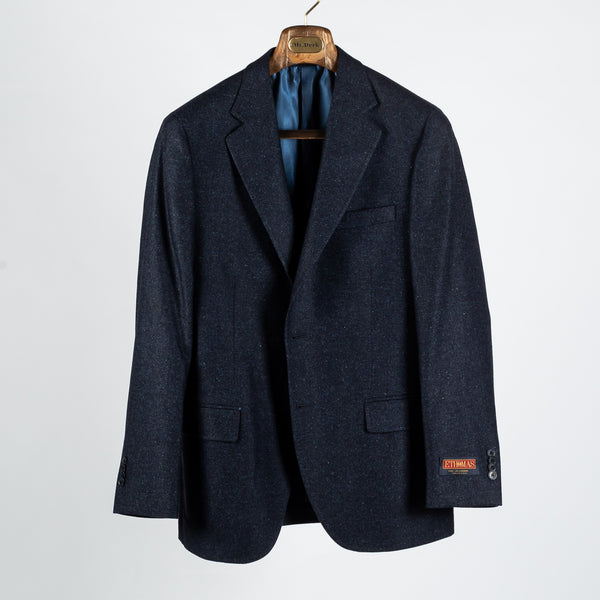 Mottled Navy Wool Cashmere Blazer