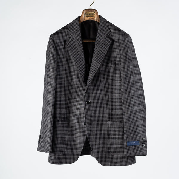 Charcoal Checked Soft Constructed Blazer