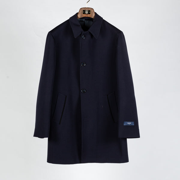 Navy Wool Cline Car Coat
