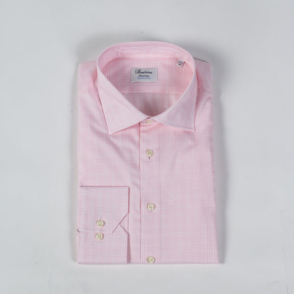Light Pink Check Twill Dress Shirt