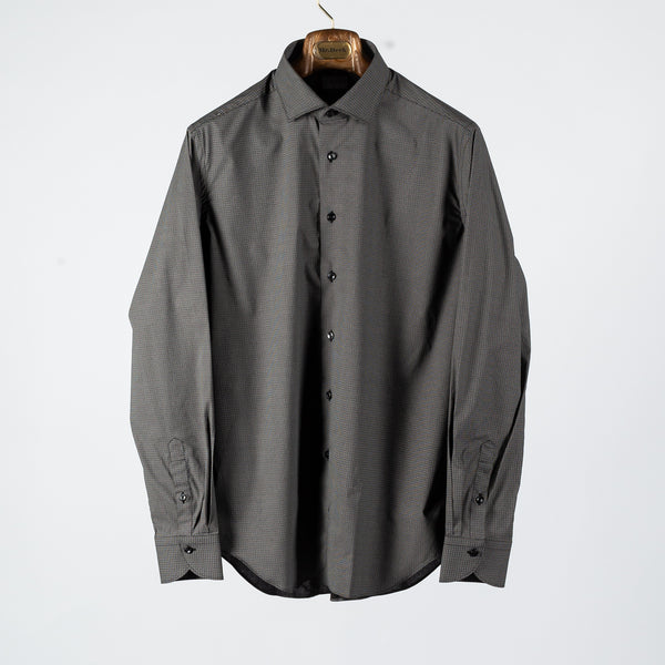 Navy Print Tailor Fit Dress Shirt