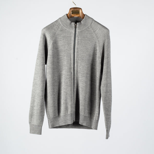 PYA FW24 Grey Ribbed Full Zip