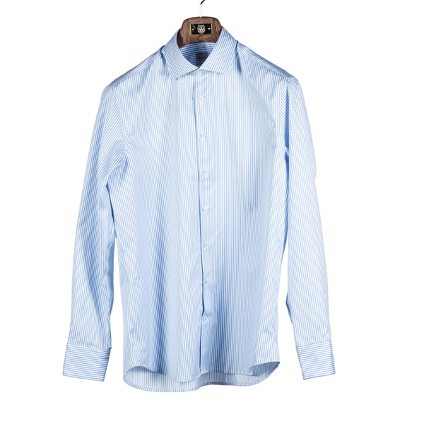Blue & White Stripped Twill Dress Shirt