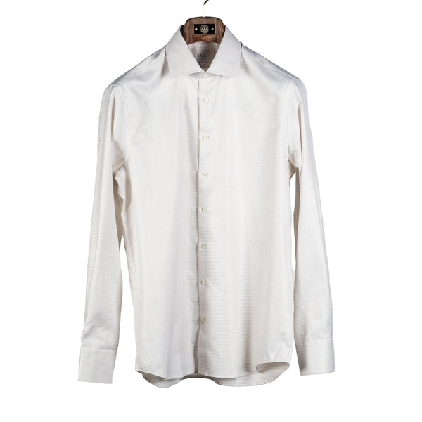 Light beige Checked Twill Dress Shirt
