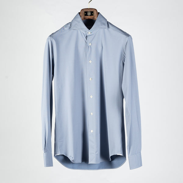 Blue Grey Textured Stretch Active Dress Shirt