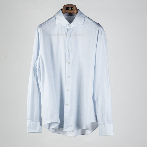 Light Blue Patterned Stretch Active Dress Shirt