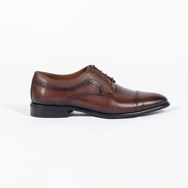 Brown Brogue Cap Toe Dress Shoe