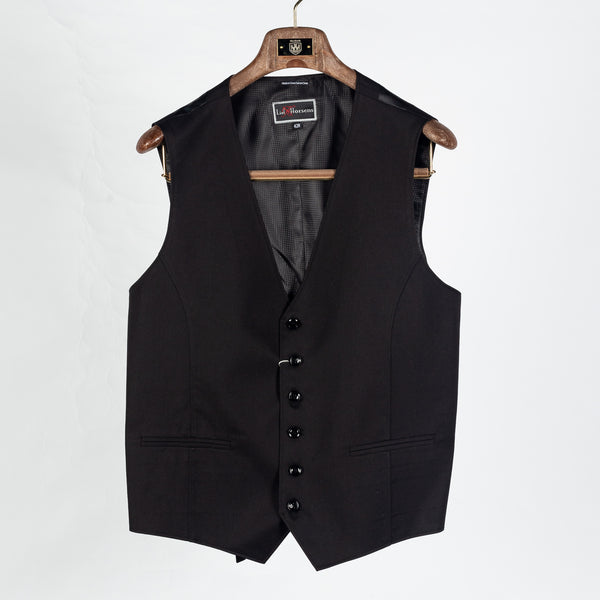 Black Statin 6 Button Vest
