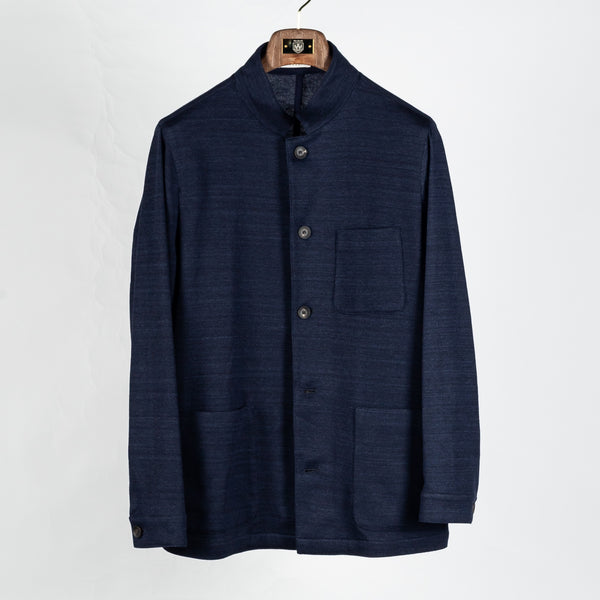 Navy Nuru Linen Cotton Blazer