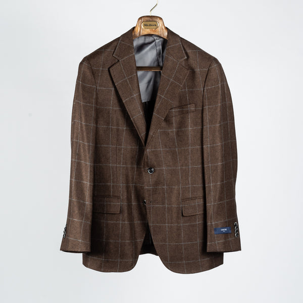 Brown Windowpane Cashmere Blazer