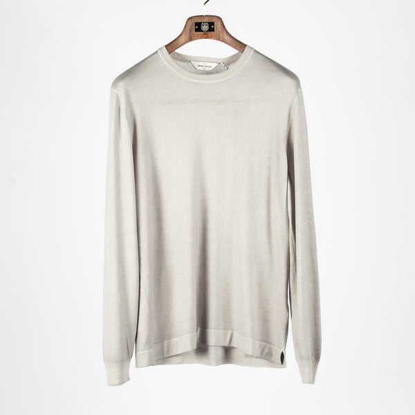 Oatmeal Summer Cashmere Crewneck Sweater