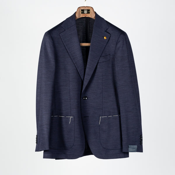 Textured Navy Stretch Blazer
