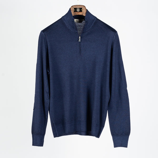 Vintage Navy Wool 1/4 Zip Sweater