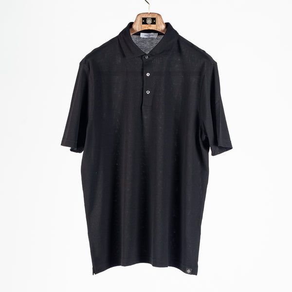 Black Micro-Piqué Polo