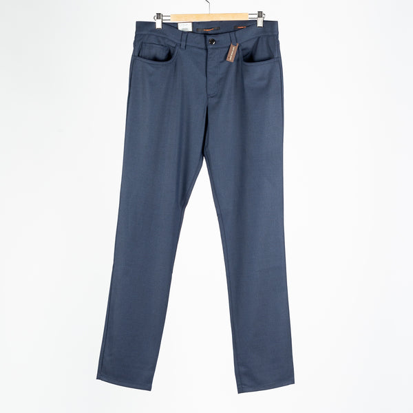 Textured Navy 1638 Pipe Pants