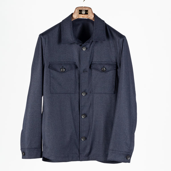 Navy Melange Denim Overshirt
