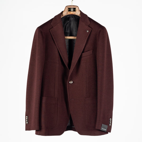 Burgundy 1SHJ22K Jersey Knit Blazer
