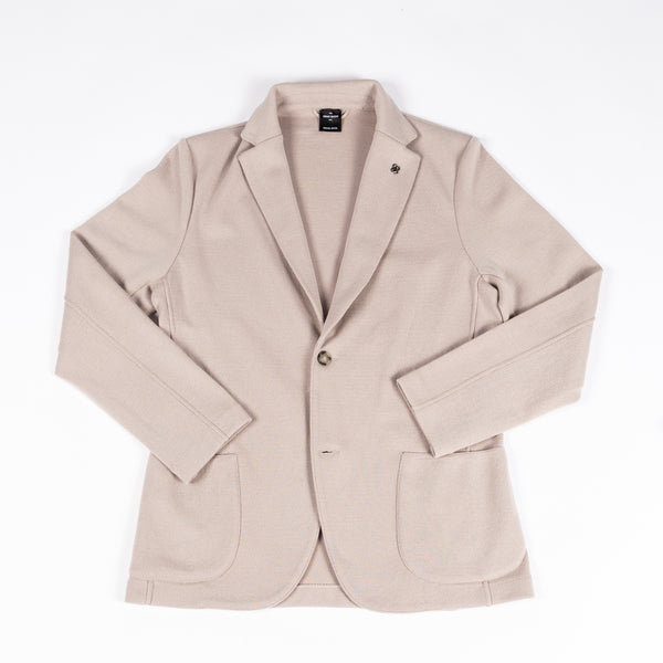 Tan Wool Knit Sweater Blazer
