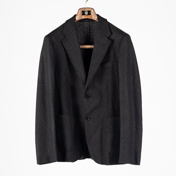 Black Solid Wool Blazer