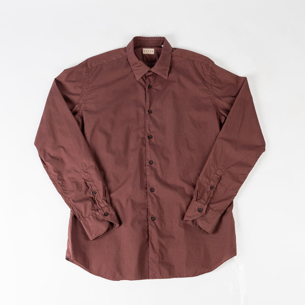 Burgundy Garment Dyed Dress Shirt