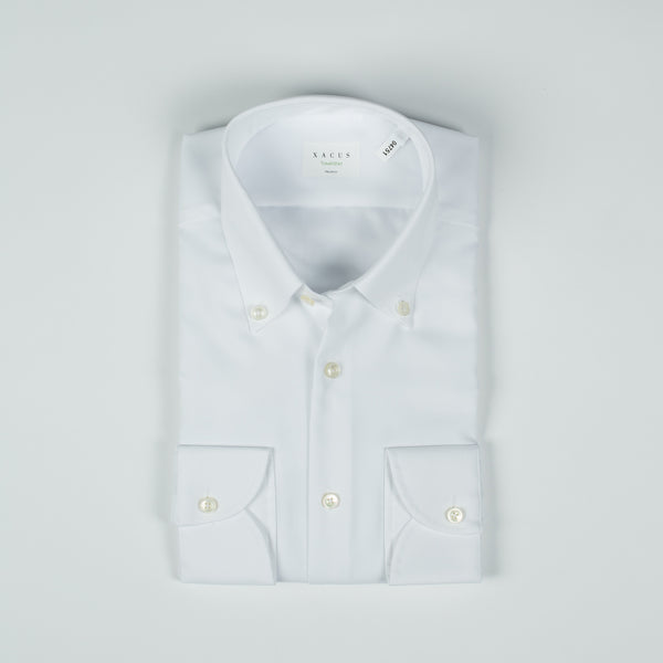 White Textured Button Down Shirt