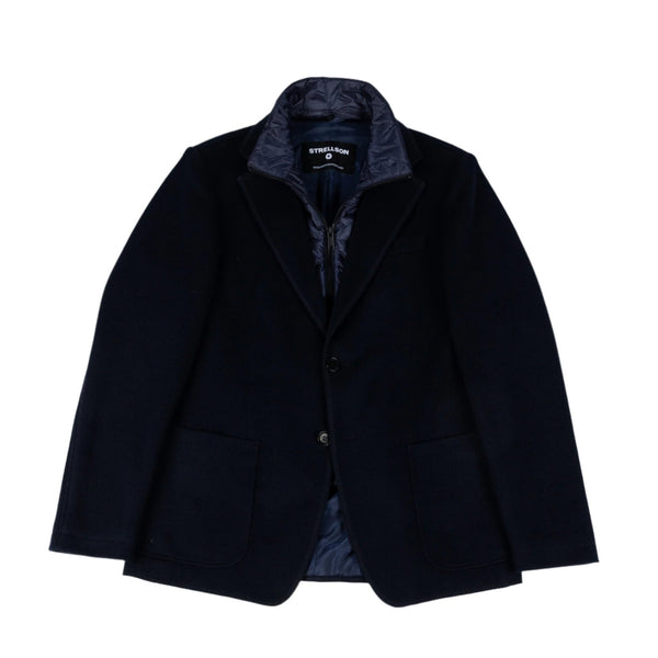Navy Knitted Blazer Coat