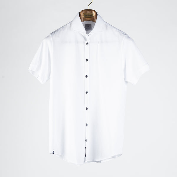 White Short Sleeve Button Up