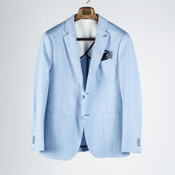 Blue Micro Herringbone Stretch Blazer