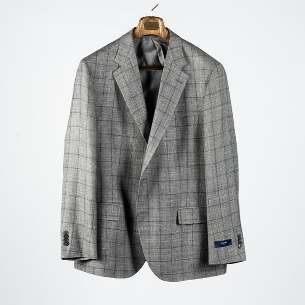 Grey & Navy Windowpane Blazer