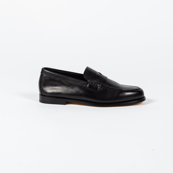 Black Leather Napatto Penny Loafer