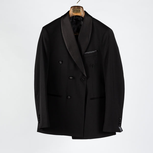 Black Double Breasted Shawl Lapel Tuxedo