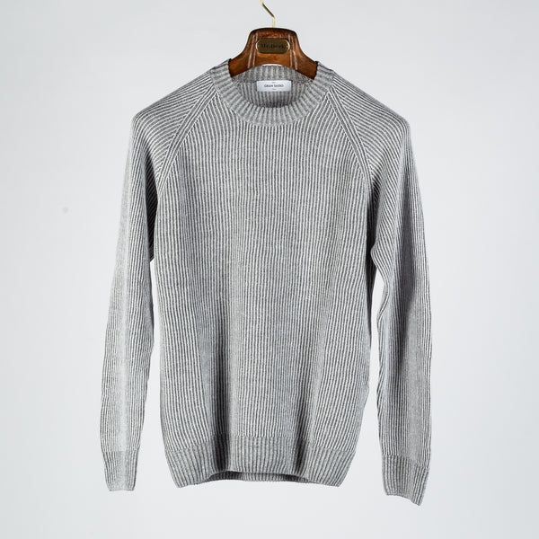 Grey Ribbed Crew Neck