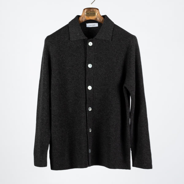 Charcoal Wool Cashmere Overshirt