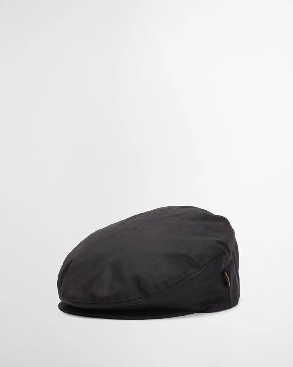 Black Cheviot Waxed Flat Cap
