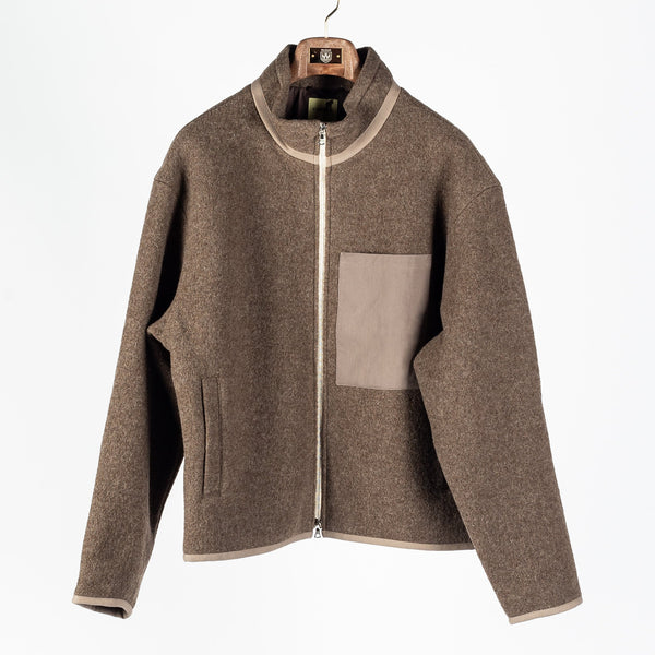 Ash Brown Bookstore Jacket Boiled Wool