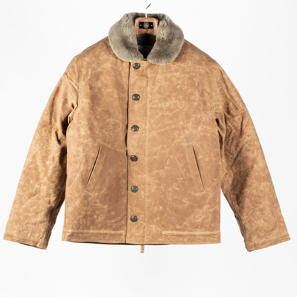 Field Tan/Grey Waxed Canvas N-1 Deck Jacket