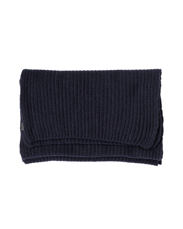 Navy Knitted Cashmere Scarf