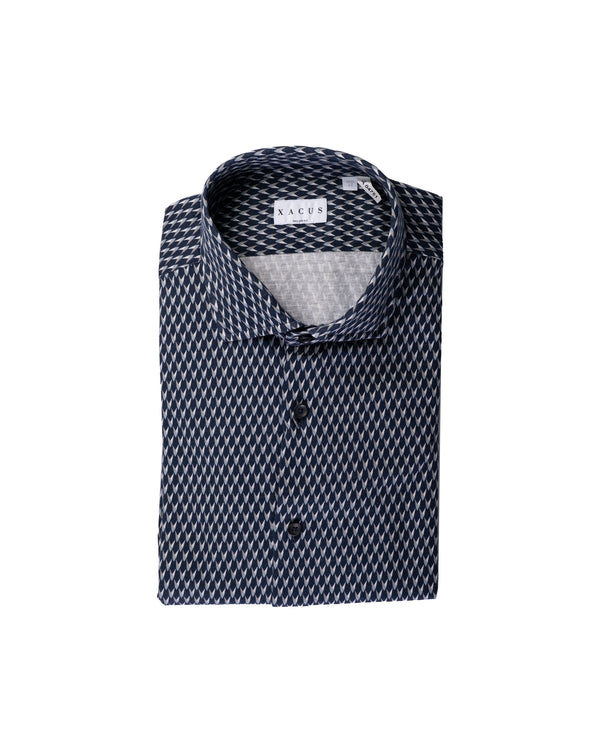 Navy Printed Sport Shirt