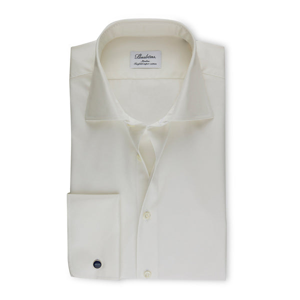 Ivory Twill French Cuff Dress Shirt
