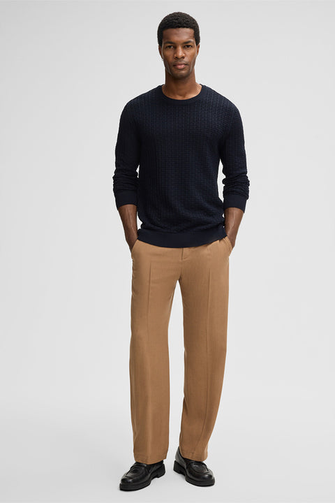 Strellson Navy Adrian Knit Sweater - Cotton, Regular Fit - Alternate View
