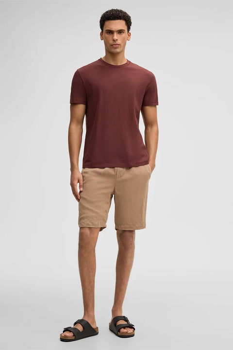 Strellson Burgundy Cotton T-Shirt - Cotton, Denim, Regular Fit - Alternate View