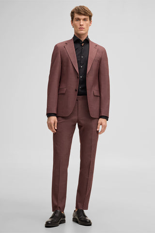 Strellson Burgundy Alzer-Kynd Suit - Navy, Wool, Polyester, Viscose, Slim Fit - Alternate View
