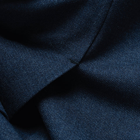 J Mueser Slate Blue High Twist Wool Waverly Suit, high-twist wool fabric detail