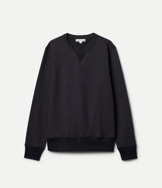 Merz b. Schwanen Charcoal 3M46 Mid-Century Fleece Sweatshirt, front.